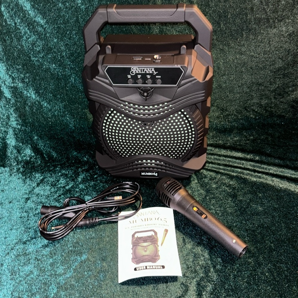 Santana Mumbo 6.5” Portable Karaoke Speaker with LED Color Light Effects NEW!